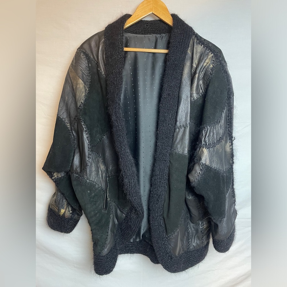 Vintage Leather Patchwork Jacket - image 2